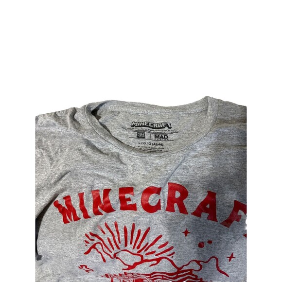 Official MINECRAFT Adventure Club T Shirt Gray Adult Large - Picture 3 of 4